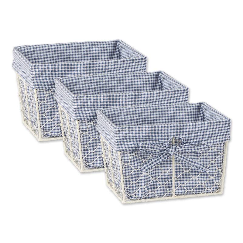 Chicken Wire Print Liner Basket (Set of 3) Small