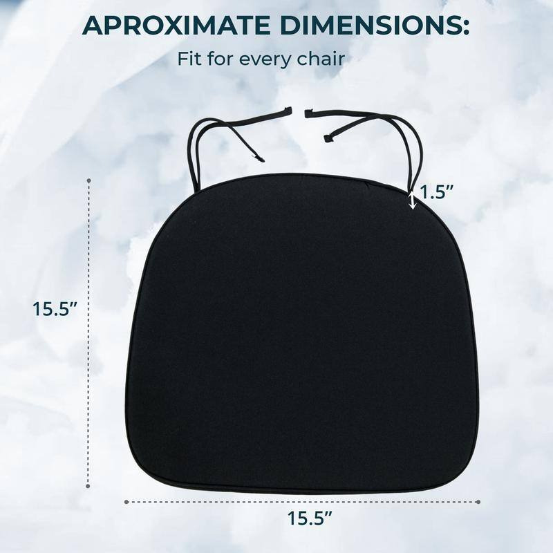 Memory Foam 15" U-Shaped Indoor Outdoor Dining Chair Pad Cushion for Kitchen Patio Garden (Set of 1, 2, 4 or 8)