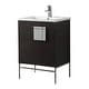preview thumbnail 51 of 54, 24-inch Modern Bathroom Vanity Set w/ Vitreous China Sink Top Polished Chrome - Black Oak Straight Grain