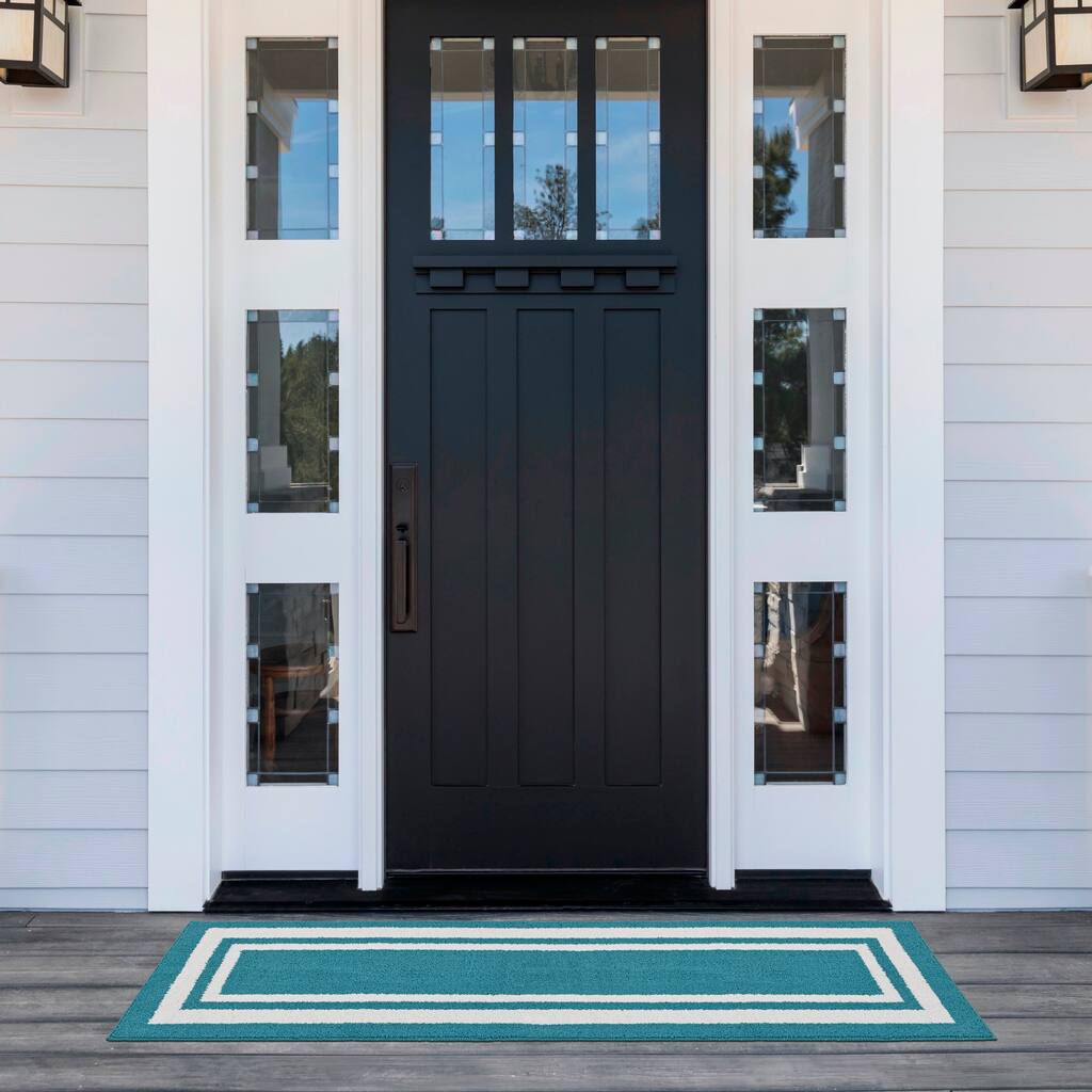Garland Rug Borderline Geometric Indoor/ Outdoor Area Rug