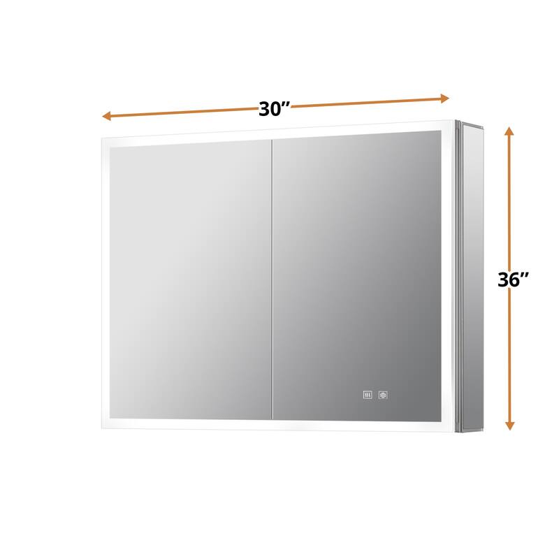Mesa Surface-Mount LED Mirror Medicine Cabinet with Defogger