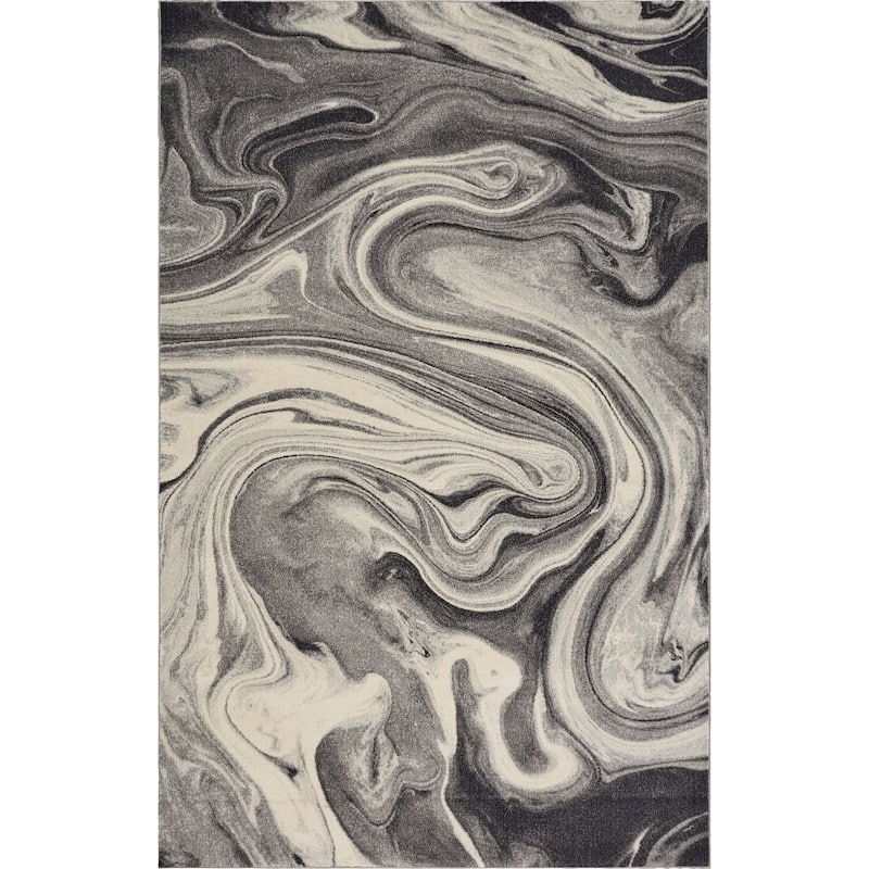 Strick & Bolton Rizzetta MarbleGrey Area Rug - 8'3" x10'2" - Grey