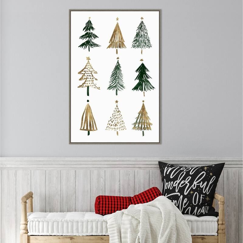 Evergreen Trees II by Isabelle Z Framed Canvas Wall Art