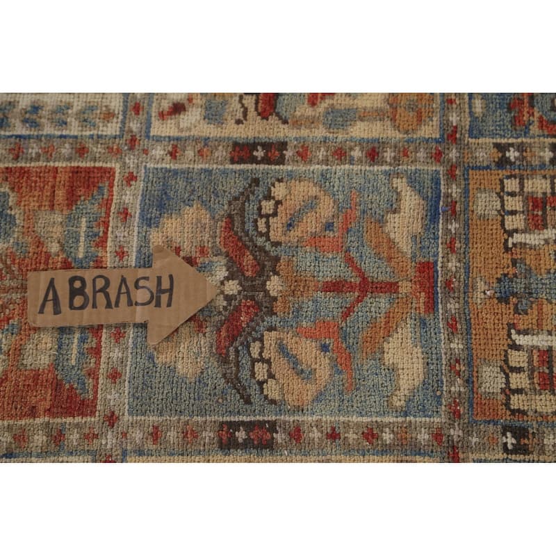 Geometric Bakhtiari Persian Vintage Rug Handmade Wool Carpet - 6'10"x 10'2"