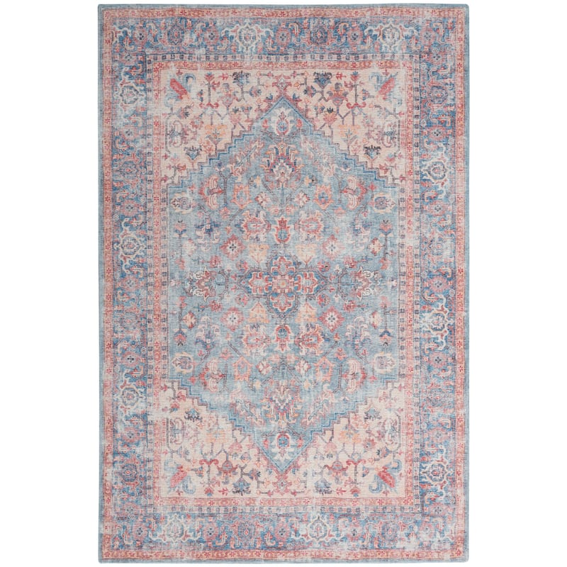 New Concept Washables Vintage Medallion Machine Washable Area Rug - 5'3" x 7'3" - Blue/Multi