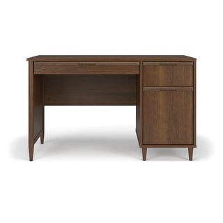 Quarters and Craft Home Office Computer Desk with Drawers (47" Vintage Walnut, Raleigh Collection)
