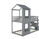 preview thumbnail 4 of 5, Twin Over Twin Bunk Bed with Storage Stairs,Window,Guardrail, Ladder,Wood Bed with Roof