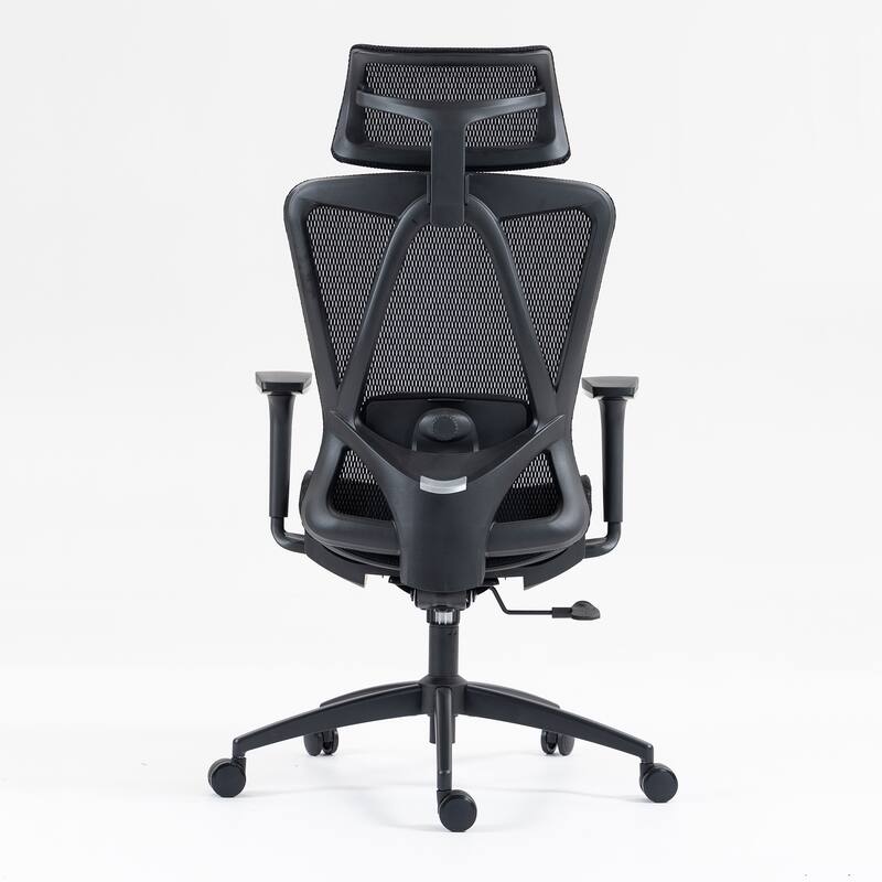 Black Mesh Office Chair with 3D Adjustable Armrests and Ergonomic Back Support