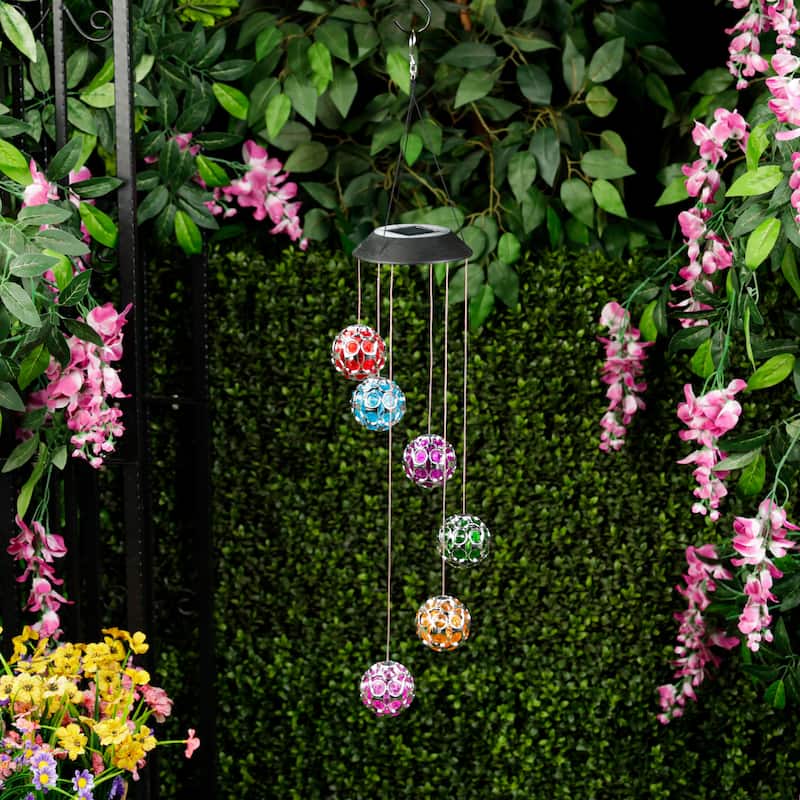 Solar Hanging Gem Multi-Color Sphere Mobile with LED Light