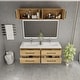preview thumbnail 15 of 26, Victoria 48'' Floating Double Sink Vanity with LED light Top Cabinet