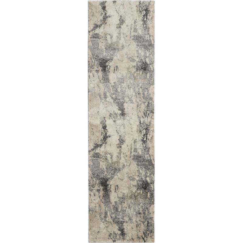 Fira Distressed Abstract Modern Stain Resistant Area Rug By HomeRoots - 90' X '26' X '0.75