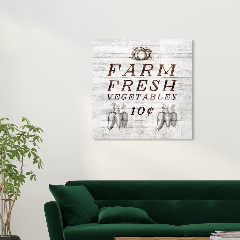 Wynwood Studio Prints Food and Cuisine Farm Fresh Vegetables Brown and Rustic Wall Art Canvas Print - 30 x 30