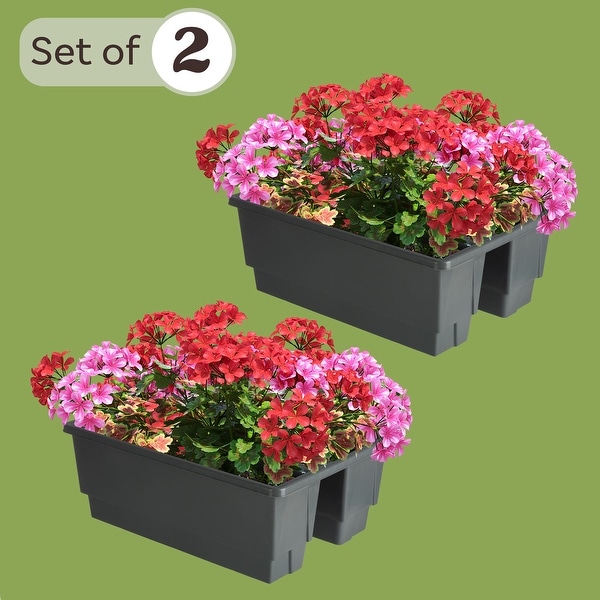 Pure Garden 20.75in Railing Planter - 6-Gal Outdoor Flower Box