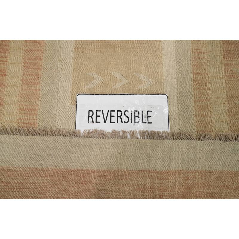 Hand Woven Oriental 100% Wool Carpet Southwestern Tribal Oranges & Rust Kilim Area Rug - 5' 10'' X 4' 0''