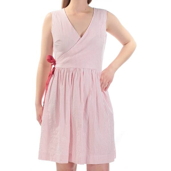 Shop Womens Red White Striped Sleeveless Above The Knee Fit Flare Dress Size 6 Overstock 21243480