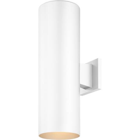 Volume Lighting 2-Light LED White Outdoor Cylinder Wall Mount