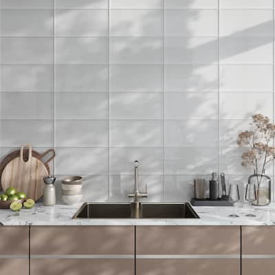 Apollo tile 8" x 16" Colorway Glossy Warm Greige Glass Tile (13.33 sq ft/case) - 15 Pack