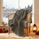 preview thumbnail 37 of 93, Madison Park Hand Made Chunky Double Knit Throw Blanket Charcoal
