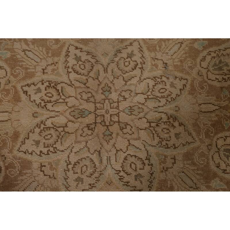 Vintage Distressed Tabriz Persian Area Rug Hand-knotted Wool Carpet - 9'10" x 12'8"