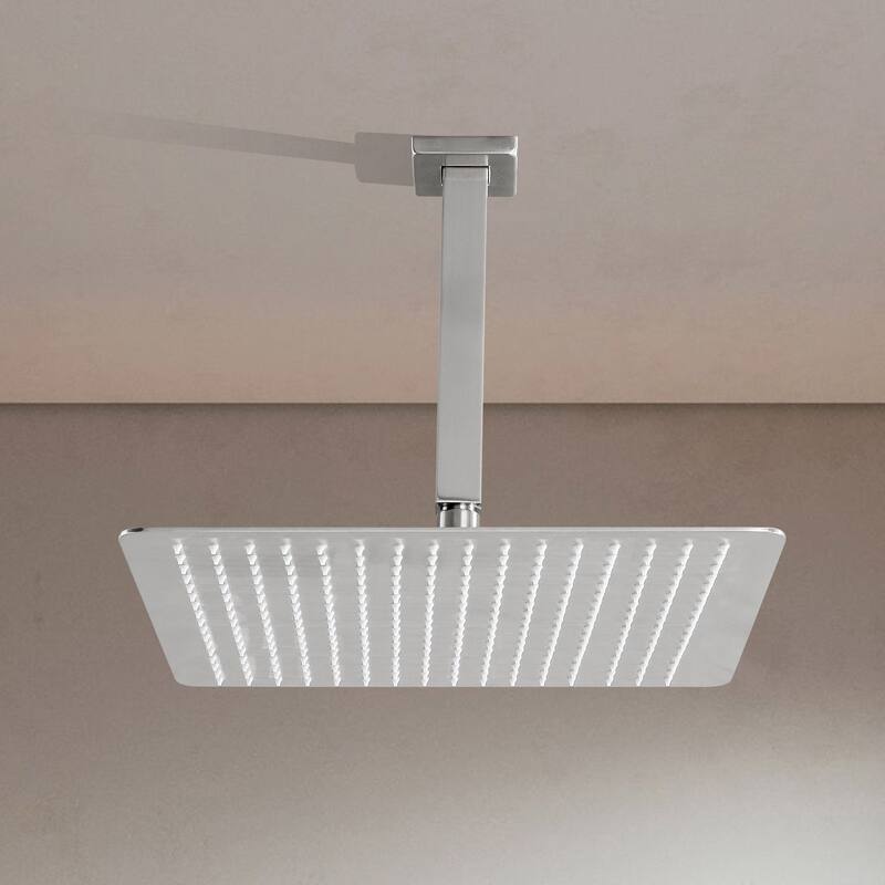 16" Square High Pressure Rain Shower Head,304 Stainless Steel Rain Shower Head - Brushed Nickel