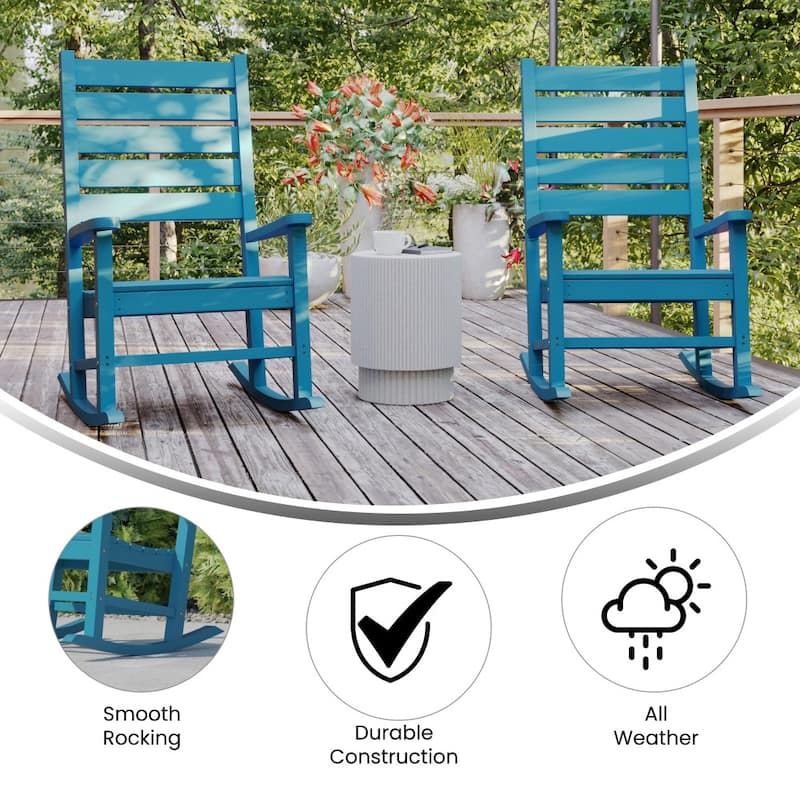 Set of 2 Classic Outdoor All-Weather Rocking Chairs