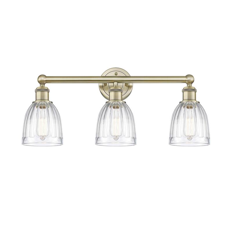 Innovations Lighting 616-3W-12-24 Brookfield Vanity Brookfield 3 Light - Antique Brass / Clear