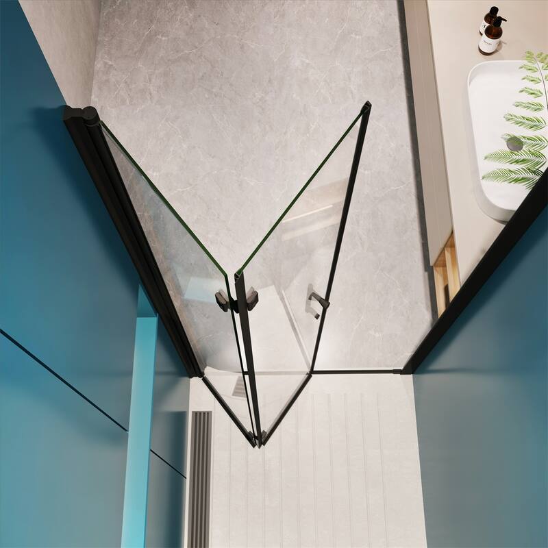 1 3/8" Adjustment Universal Pivot Shower Door with 1/4" Tempered Glass