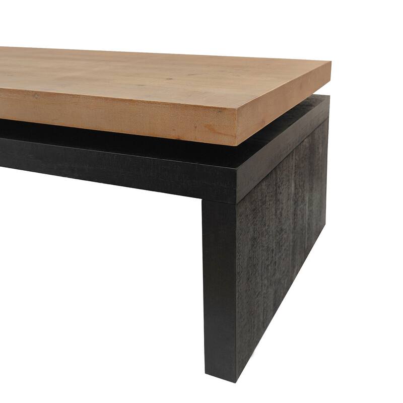 Modern Coffee Table, Black Wooden Coffee Table, Rectangle Cocktail Tea Table for Living Room, 47.6" L* 23.6" W * 16.3" H