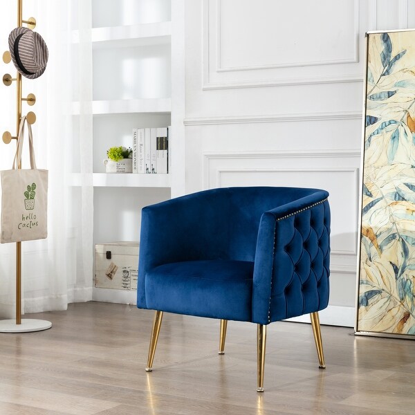 Corvus Tyrol Velvet Curved Back Barrel Accent Chair. Opens flyout.