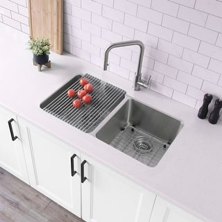 Maxi Dual Mount 32" Double-Bowl Stainless Steel Kitchen Sink C233 - 32" x 18.5" x 10"