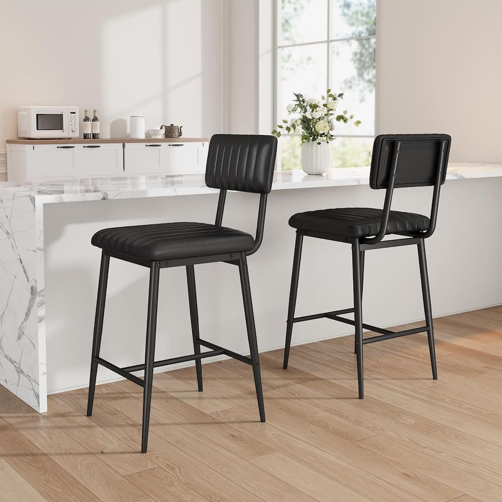 Set of 2 Counter-Height Bar Stools for Kitchen Islands and Bars