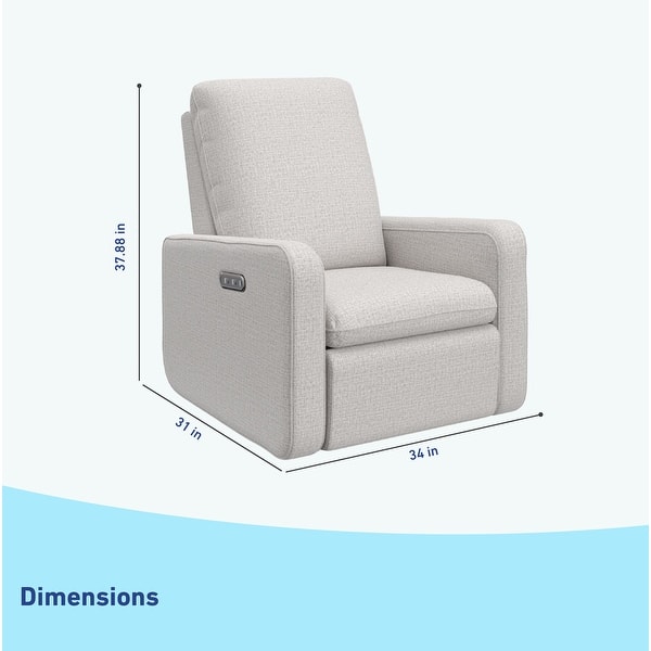 dimension image slide 3 of 4, Graco Teddi Power Recliner Swivel Glider with USB