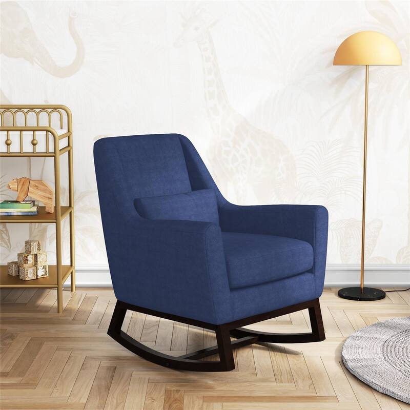 Little Seeds Sophie Mid-Century Rocker with Lumbar Pillow