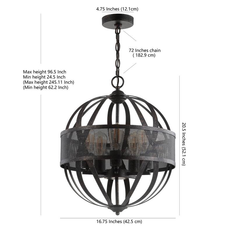 SAFAVIEH Lighting Colby Adjustable 5-light LED Brass Pendant - 17"W x 17"D x 97"H