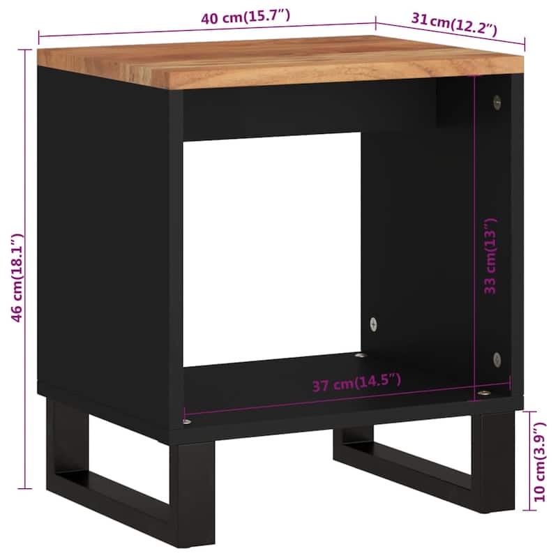 vidaXL Coffee Table 15.7"x12.2"x18.1" Solid Wood Mango&Engineered Wood