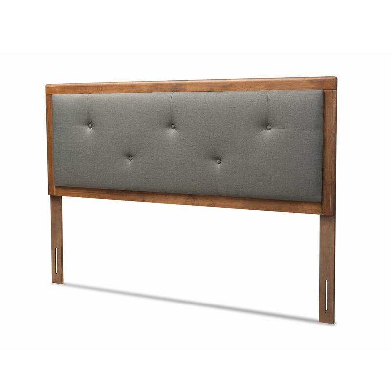 Abner Modern and Contemporary Fabric and Wood Headboard Dark Grey - King