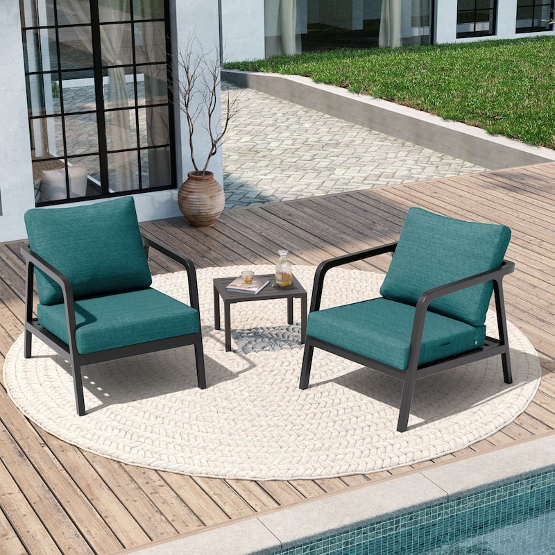 24''x24'' Outdoor Patio Seat Cushion Set with Removable Cover
