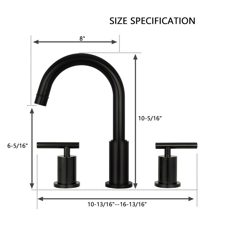 Two-Handle Copper Widespread Bathroom Sink Faucet - 8' x 10'