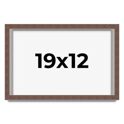 19x12 Shadow Box Frame Brown | 1.125 inches Deep Real Wood Rustic
