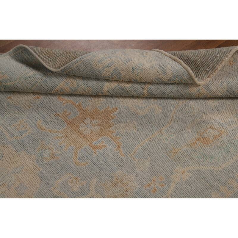 Vegetable Dye Oushak Turkish Rug Handmade Oriental Wool Carpet - 5'0"x 6'11"