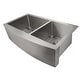 preview thumbnail 1 of 9, ZLINE 36" Courchevel Farmhouse Apron Mount Double Bowl Scratch Resistant Stainless Steel Kitchen Sink with Bottom Grid