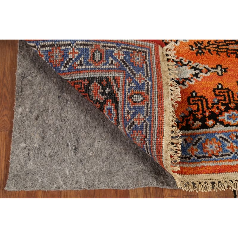 Orange Geometric Viss Oriental Runner Rug Hand-Knotted Wool Carpet - 2'7"x 8'2"