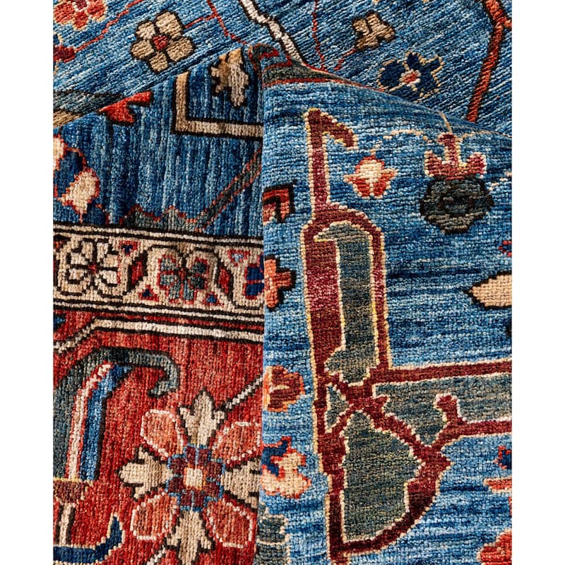 Serapi One-of-a-Kind Hand-Knotted Area Rug - Blue - 8' 11" x 12' 1"