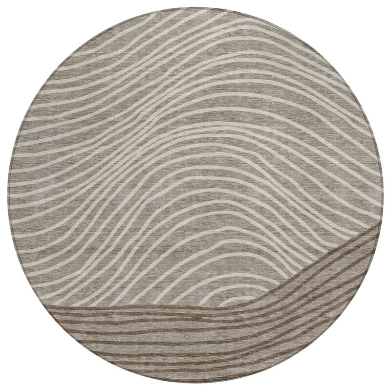 Machine Washable Indoor/ Outdoor Modern Arches Chantille Rug