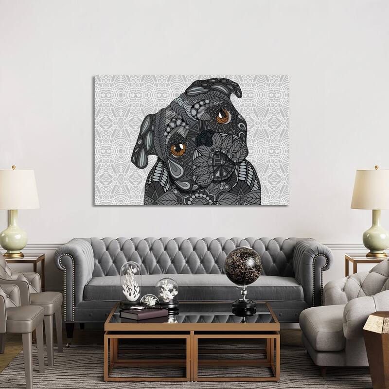 iCanvas "Black Pug" by Angelika Parker Canvas Print