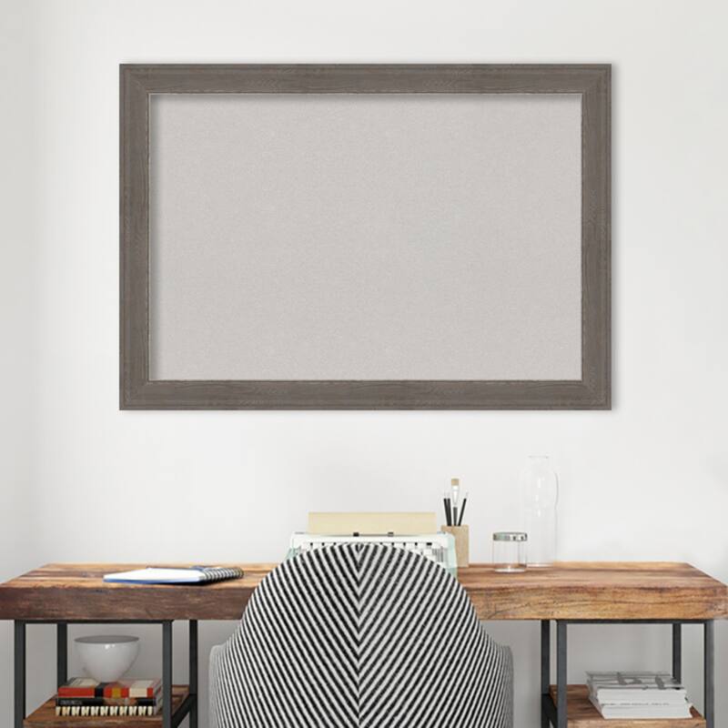 Alta Brown Grey Framed Grey Corkboard Bulletin Board, Organization Board, Pin Board
