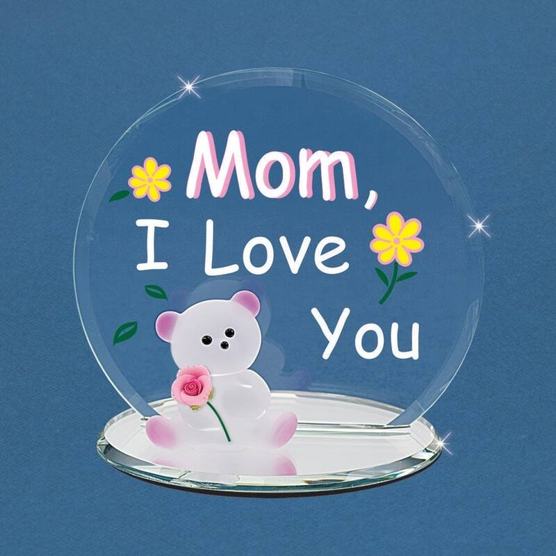 Curata Mom I Love You with Bear Figurine