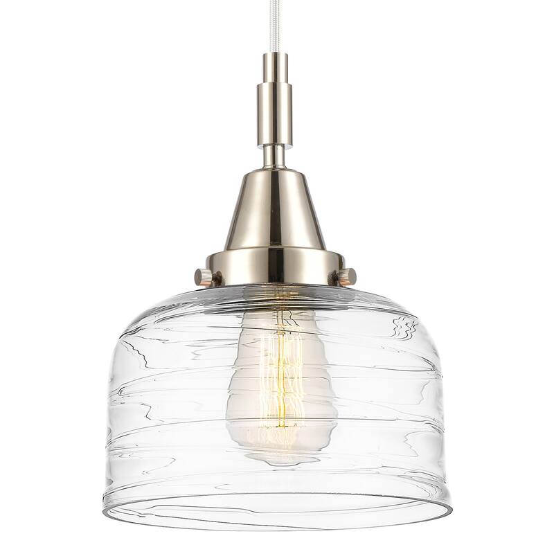 Innovations Lighting 447-1P-G713 Bell 8" Wide Mini Pendant with Clear - Polished Nickel