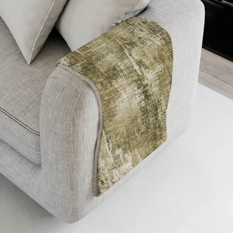 Premium Machine Washable Abstract Modern Sherpa Throw Blanket - Brown - 4'2" x 5'10"