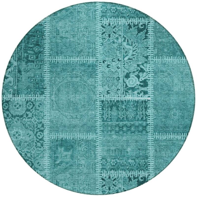 HomeRoots Patchwork Transitional Rectangle Outdoor Rug